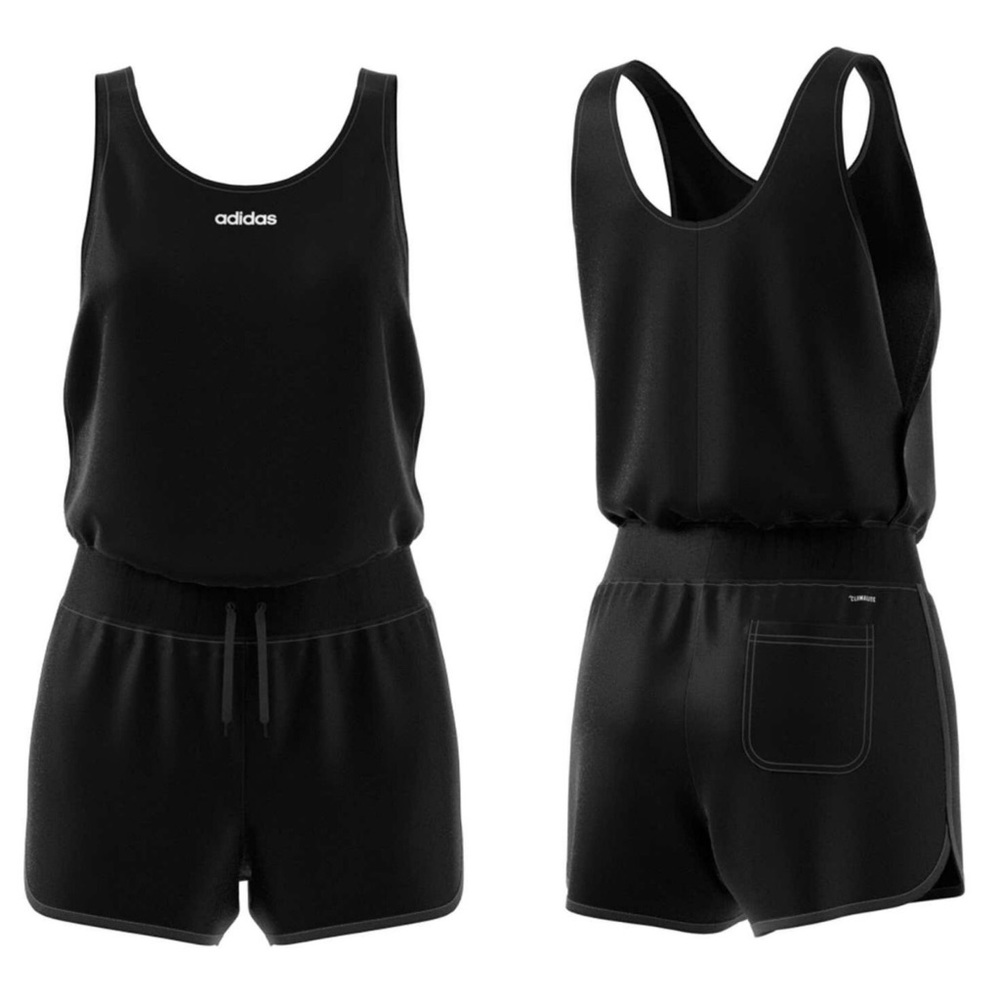 ADIDAS Black Scoop Neck Sleeveless Sports Romper